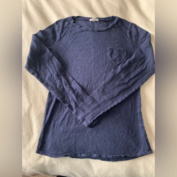 Crewcuts Other - Crewcuts girls navy blue heart pocket long sleeve T-shirt size 10-12